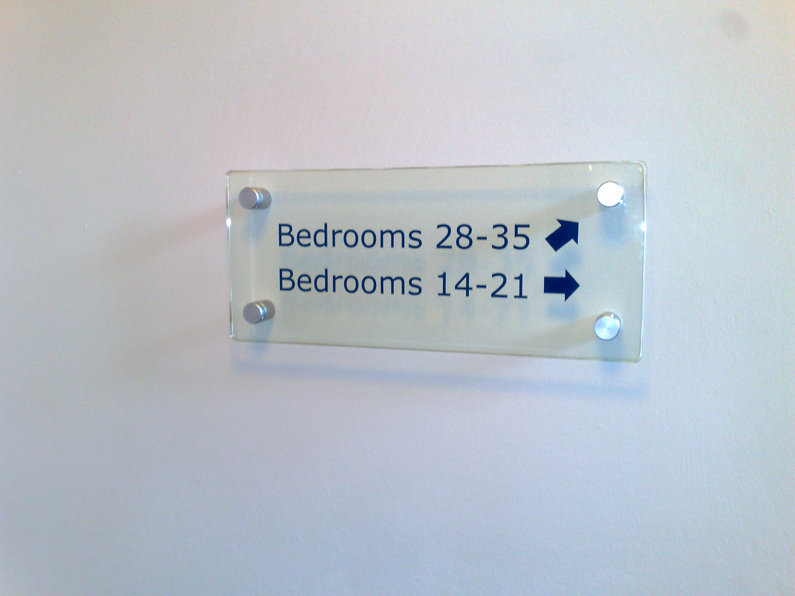 Polished acrylic panel on stand-offs